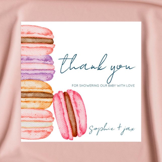 Marché français - Macarons - Carte de remerciement (Créateur téléchargé)