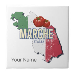 Marche Italy Retro Region Map Vintage Souvenir Tile
