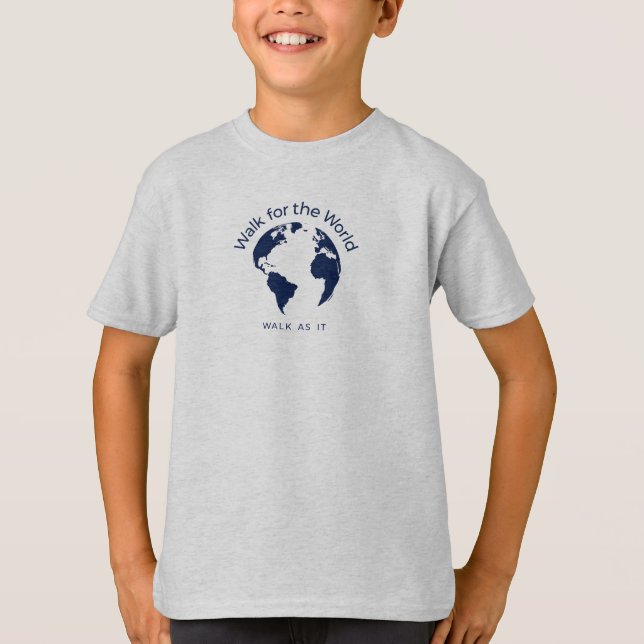 Marche Pour Le Monde T-Shirt - Garçons gris clair (Devant)