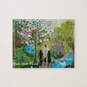 Marcher Avec Le Puzzle Du Christ