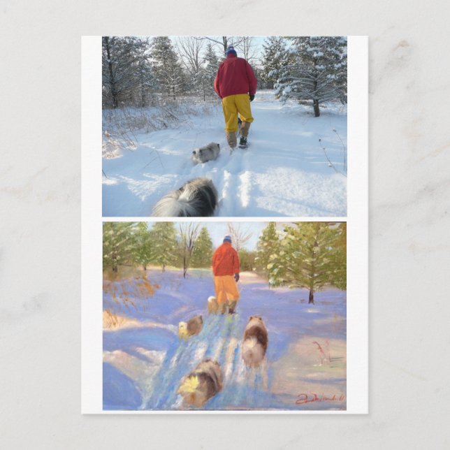 Marcher dans la carte postale de la forêt (Devant)