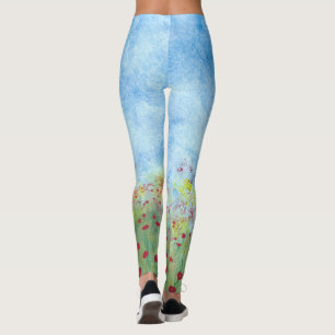 Marcher dans le champ de pavots rouges leggings bl