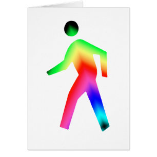 Marcher l'homme arc-en-ciel