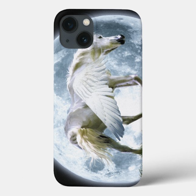 Marcher Pegasus & Pleine lune Imaginaire Coque Art (Verso)