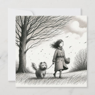 Marcher sur la carte de note de chien