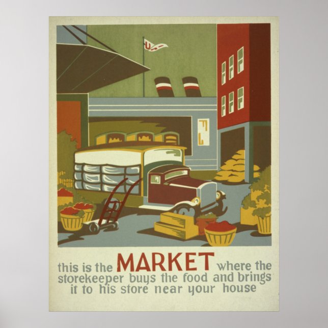 Marchés alimentaires Marchés agricoles Poster vint (Devant)
