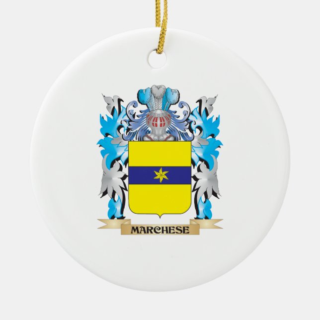 Marchese Coat of Arms - Family Crest Ceramic Ornament (Front)