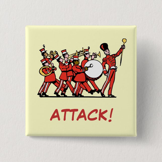 Marching Band 2 Inch Square Button (Front)