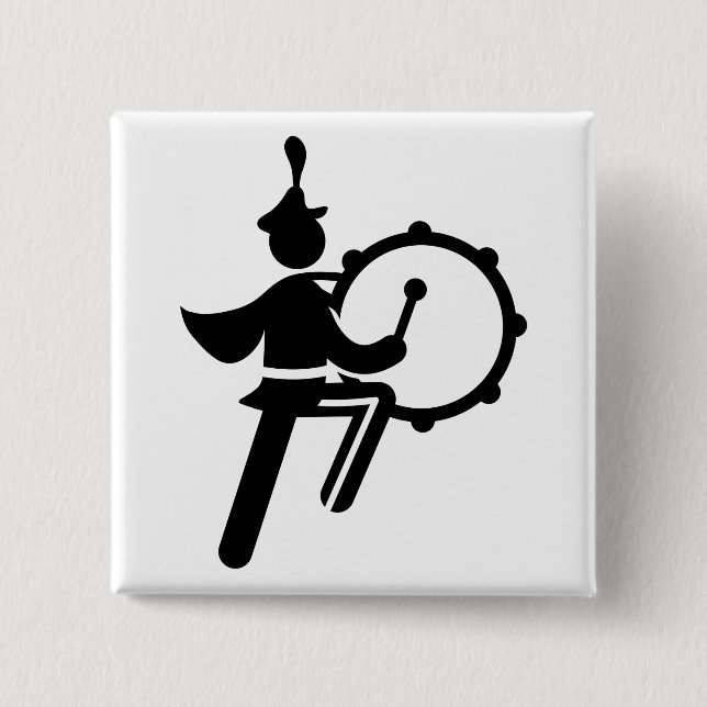Marching Band - Bass Drum 2 Inch Square Button (Front)