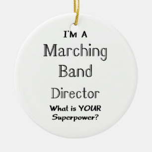 Marching band conductor ceramic ornament
