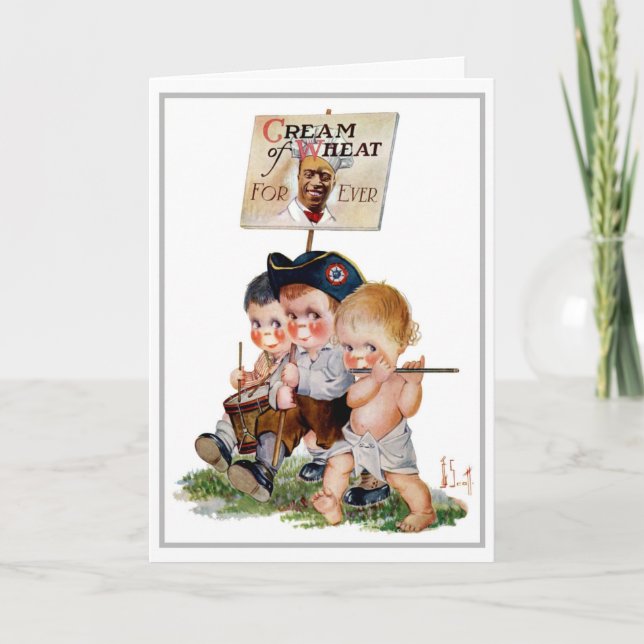 "MARCHING BAND" CREAM OF WHEAT AD GREETING CARD (Front)