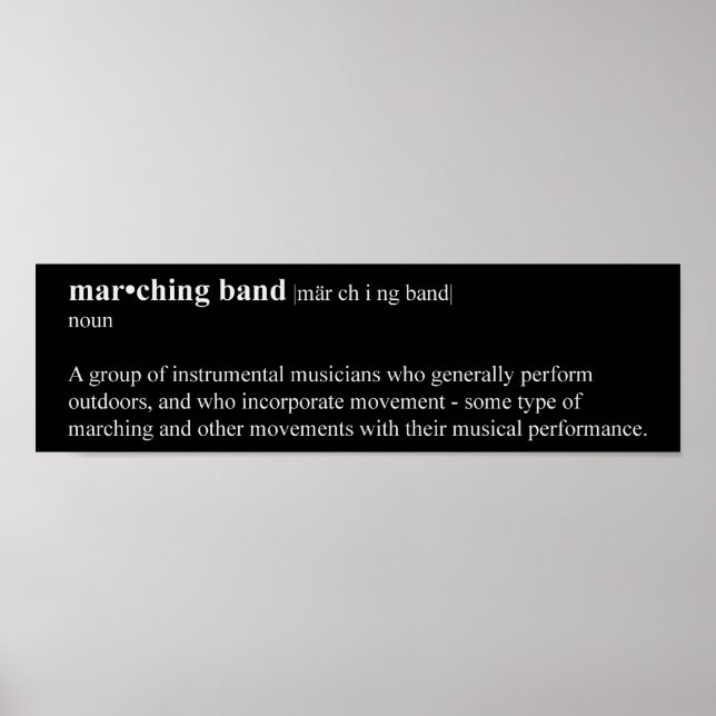 Marching Band Definition Poster (Front)