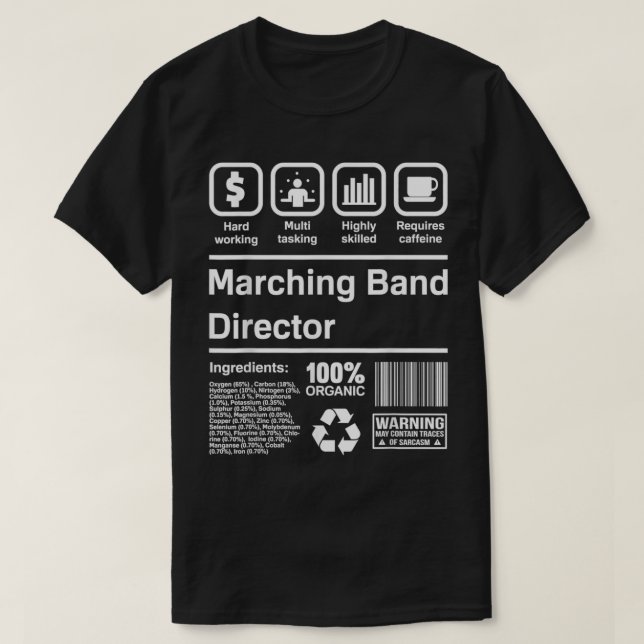 Marching Band Director Gifts Funny T-Shirt (Design Front)