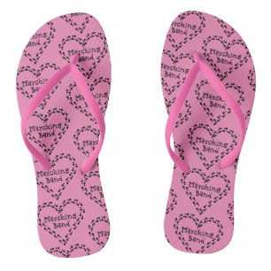 Marching Band Footprints Heart Flip Flops
