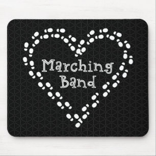 Marching Band Footprints Heart Mouse Pad