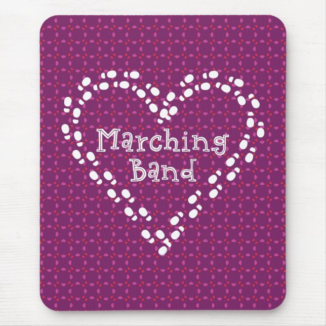 Marching Band Footprints Heart Mouse Pad (Front)