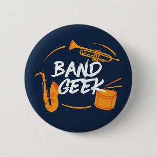 Marching Band Geek Funny Musician 2 Inch Round Button
