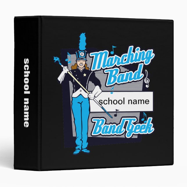 Marching Band Geek Light Blue Binder (Front/Spine)