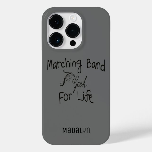 Marching Band Geek Typography Name Case-Mate iPhone Case (Back)