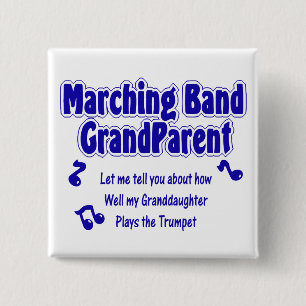 Marching Band Grandparent/ Trumpet 2 Inch Square Button