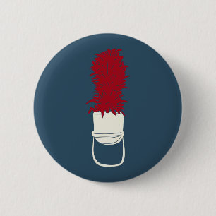 Marching Band Hat with Feathers 2 Inch Round Button