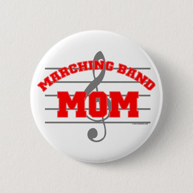 Marching Band Mom 2 Inch Round Button (Front)