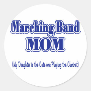 Marching Band Mom/ Clarinet Classic Round Sticker