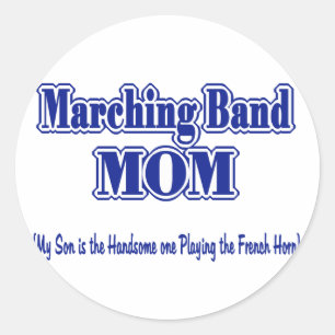 Marching Band Mom/ French Horn Classic Round Sticker