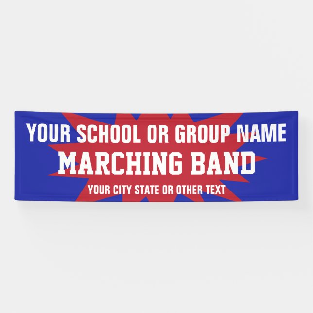 Marching Band Parade Banner with red starburst (Horizontal)