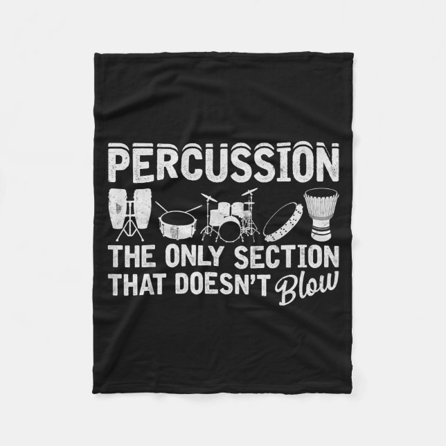 Marching Band Percussion For Percussionist Drummer Fleece Blanket (Front)