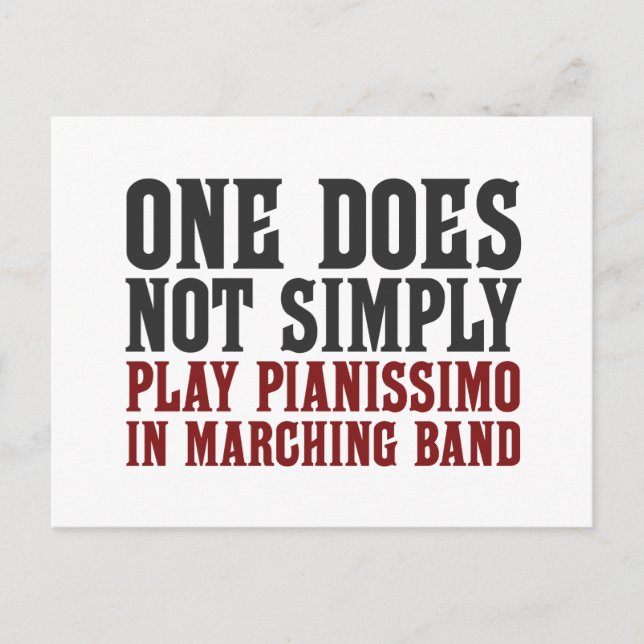 Marching Band Pianissimo Postcard (Front)