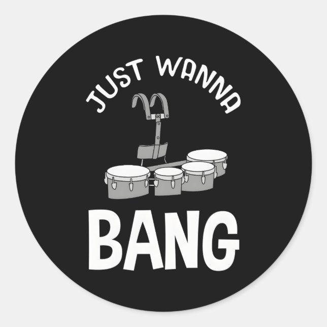 Marching Band Quad Tenor Drum For Drummers Classic Round Sticker (Front)