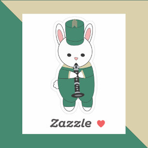 Marching Band Rabbit Clarinet Green Gold