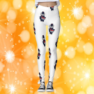 Marching Band Snare Drum Navy Blue Red Leggings