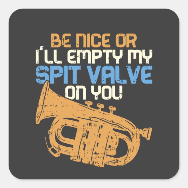Marching Band Trumpets Square Sticker (Front)