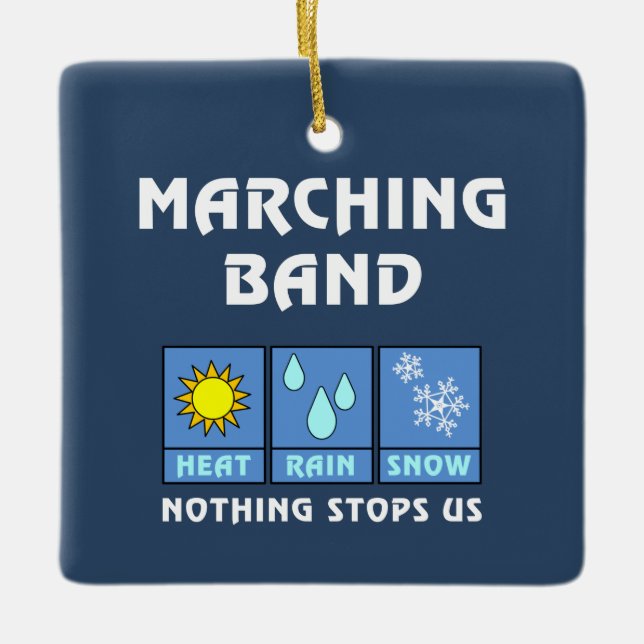 Marching Band Weather Ceramic Ornament (Front)