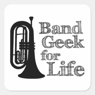 Marching Baritone Band Geek Square Sticker