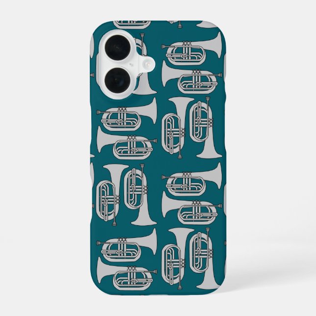 Marching Baritone Crosshatch  iPhone 16 Case (Back)