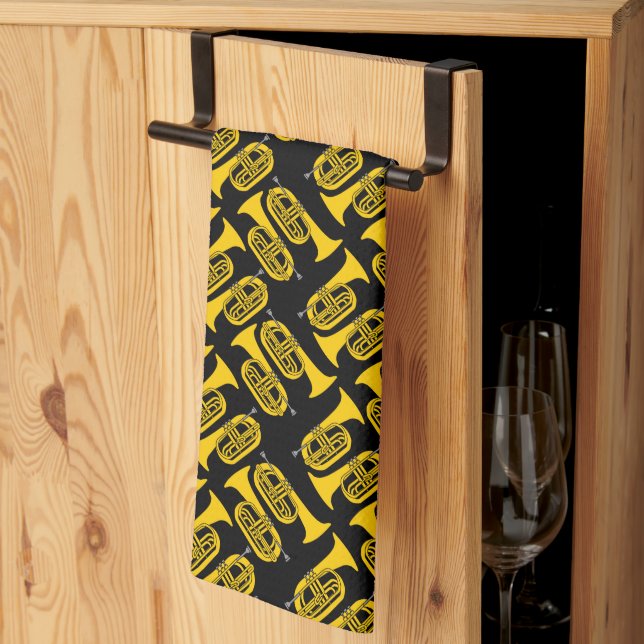 Marching Baritone Crosshatch Kitchen Towel (Thirds Fold)