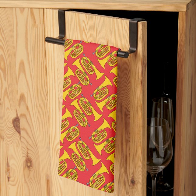 Marching Baritone Crosshatch Kitchen Towel (Thirds Fold)