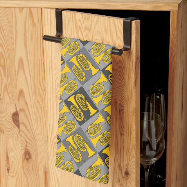 Marching Baritone Crosshatch Kitchen Towel (Thirds Fold)