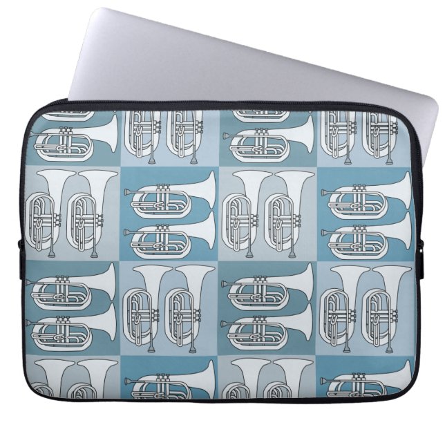 Marching Baritone Crosshatch  Laptop Sleeve (Front)
