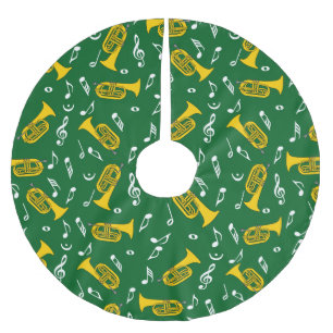 *Marching Baritone Music Notes Brushed Polyester Tree Skirt