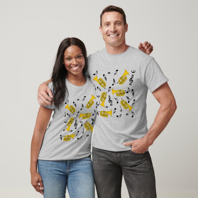 Marching Baritone Music Notes T-Shirt (Unisex)