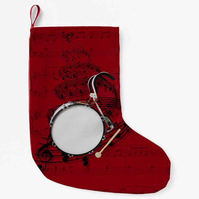 Marching Bass Drum music stocking (Front)