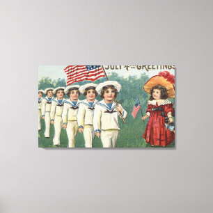 Marching Boys Dressed as Sailors Canvas Print