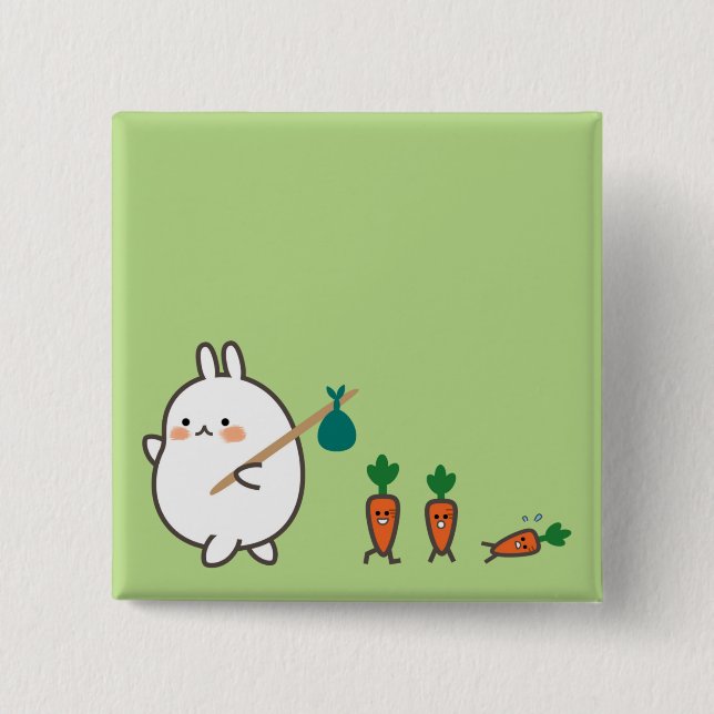 Marching Bunny 2 Inch Square Button (Front)