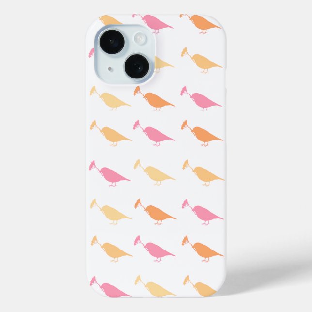 Marching Daisy Bird Design Orange Pink Case-Mate iPhone Case (Back)