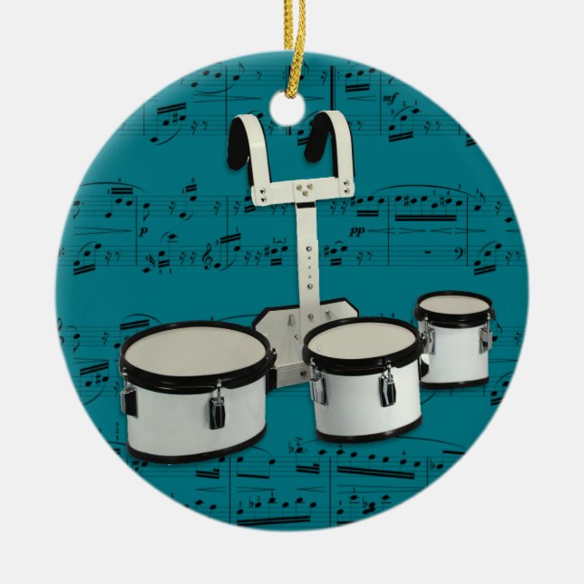 Marching Drums - Pick your colour Ceramic Ornament (Front)