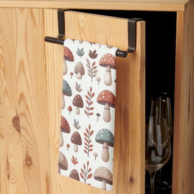 Marching Mushrooms Kitchen Towel (Thirds Fold)